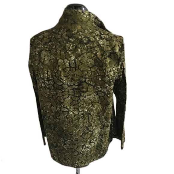 LoGo Lori Goldstein Jacket Women's Size 10 Green Animal Print Zippered P… - Picture 5 of 12